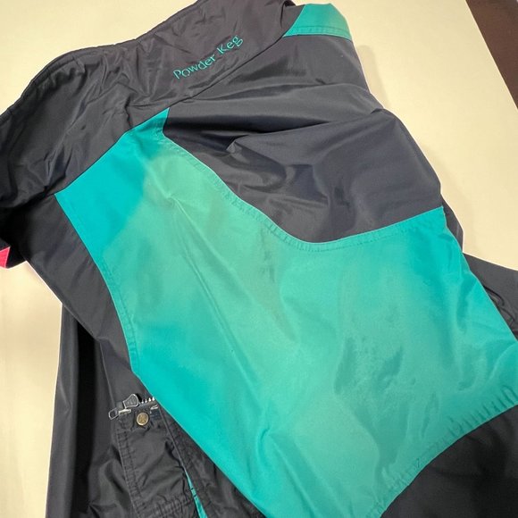 Columbia Powder Keg VTG 90's Ski Snowboard Jacket Men XL Shell ONLY Retro Teal - Picture 9 of 14